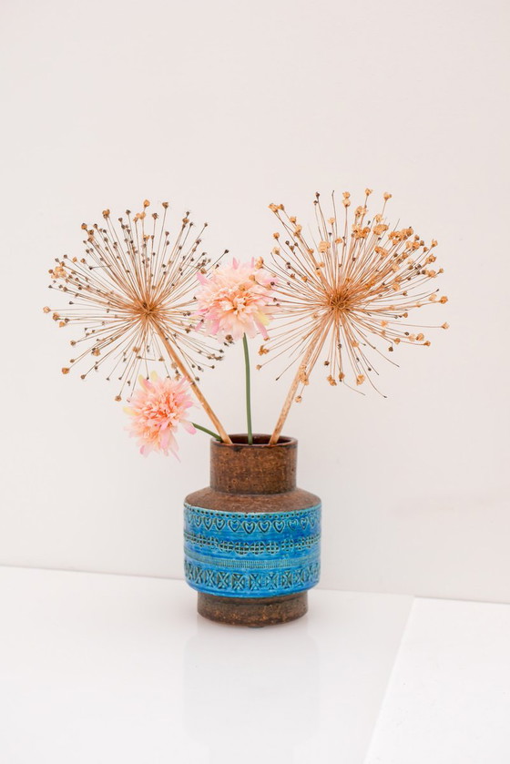 Vintage Rimini Blue Ceramic Vase by Aldo Londi for Bitossi, Italy, 1960s – Mid Century Modern (photo 4 of 12)