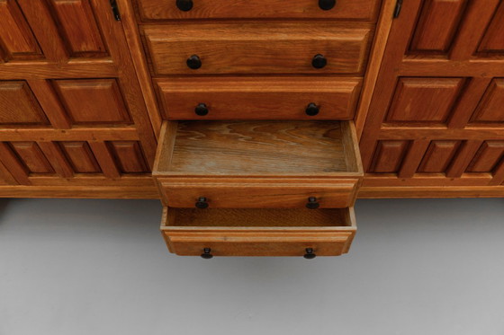 Image 1 of Large Screwless Sideboard in Carved Oak, Spain, 1960s