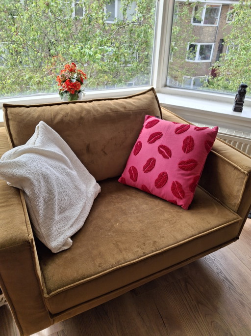 Woood Rodeo Armchair Camel – fauteuils, Velvet, Textile