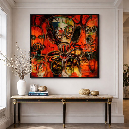 UNIQUE WORK BY ABOUDIA. 100 x 100 cm