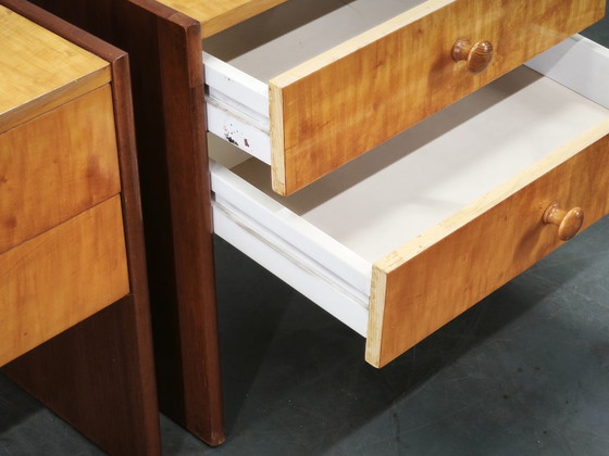 Coppia di comodini cecoslovacchi Mid-Century Modern, anni '70, Legno, Marrone, Mid Century Modern (foto 9 di 15)