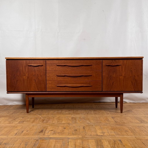 Mid-Century British Teak Sideboard, 1960s - Crédence vintage avec tiroirs et rangement