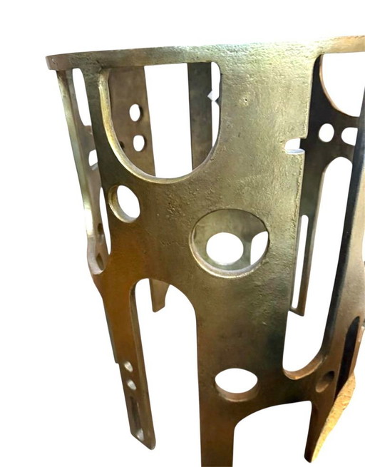 Console VLAB Brutalist métal finition bronze 
