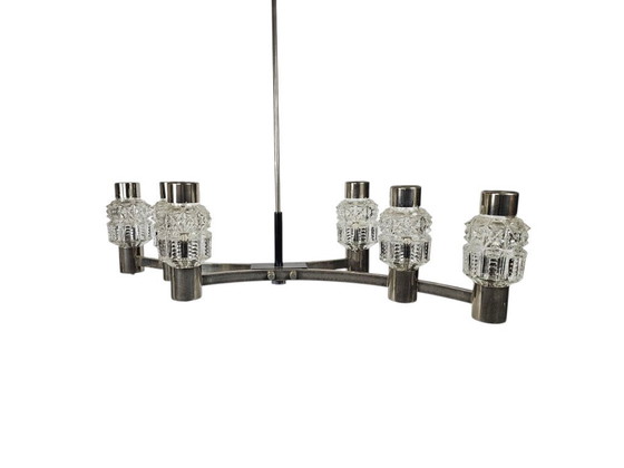 Image 1 of Attr. Staff Leuchten - lampadario - cromo - cristallo - Germania Ovest - anni '60