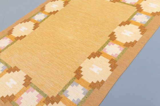 Image 1 of Vintage platgeweven tapijt uit de Doris Leslie Blau collectie van Ingegerd Silow, Zweden.