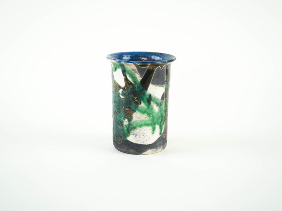 Vaso in ceramica, anni '70, prodotto in Europa, Vasi, Blu, Abstract (foto 2 di 12)