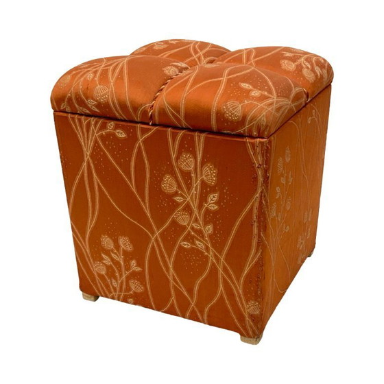 Image 1 of Pouf imbottito con contenitore in stile Art Déco, Germania, anni '40.