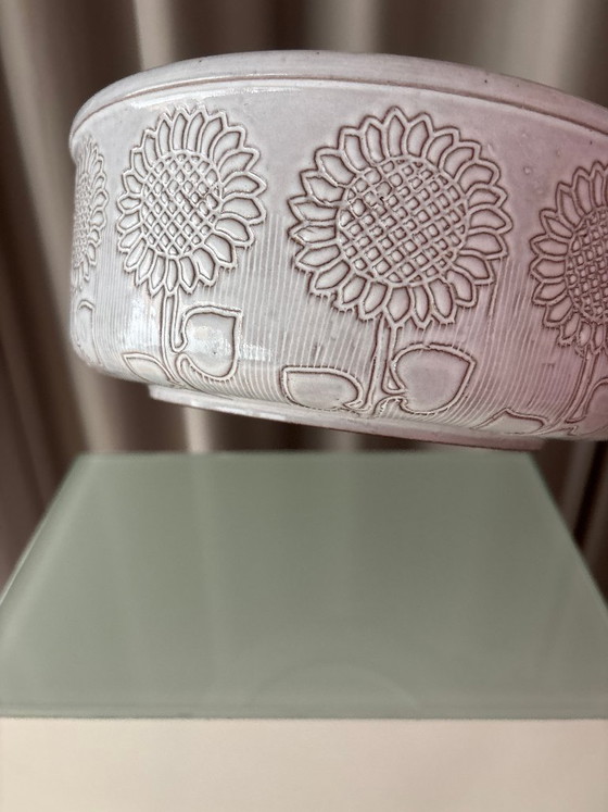 Bol en céramique vintage Ceramano Feuerkrone Sunflower, Allemagne de l'Ouest, années 1970, Vaisselle, Gris (photo 4 sur 8)