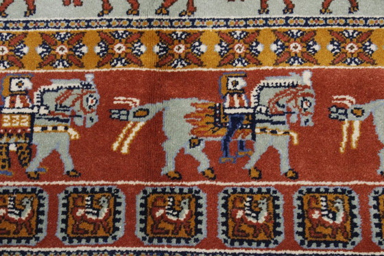 Image 1 of Original hand-knotted Indo carpet Pazyrik design wool carpet 200 x 200 cm