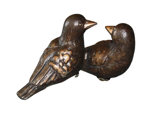 Massive bronze figure of a pair of birds / pair of doves – decoratieve objecten (photo 2 of 5)