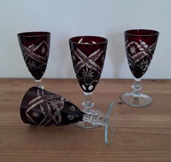 Juego de 4 copas de cristal rojo checo de Bohemia – Vasos y jarras, Crystal, Glass (photo 6 of 10)