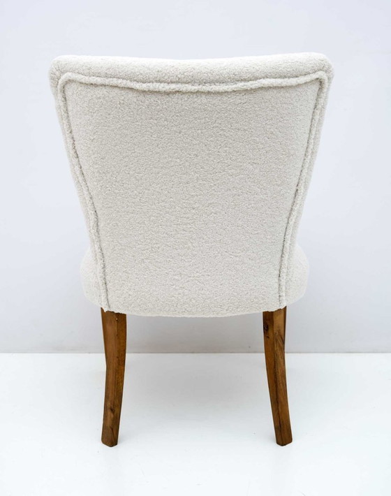 Image 1 of Kleiner italienischer Mid-Century Modern Bouclé-Sessel, 1950er