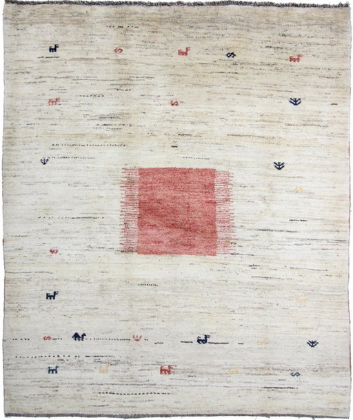 Original Persian carpet Gabbeh Ghashghai oriental carpet 237 cm x 197 cm old natural