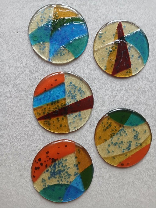 Glass coasters, Murano style.