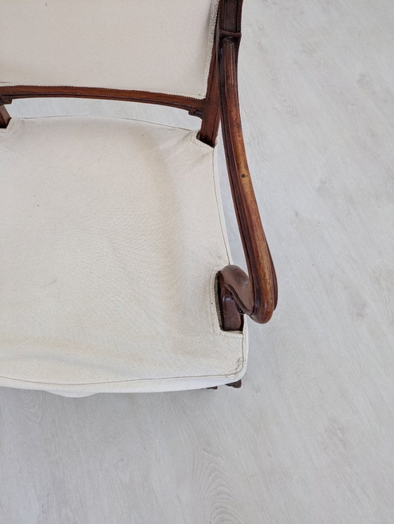 Image 1 of Art Nouveau - Sessel (2) - Holz, Stoff