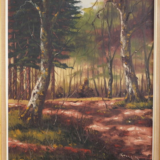 Image 1 of Peinture "The Deep in the forest", design scandinave, années 1970