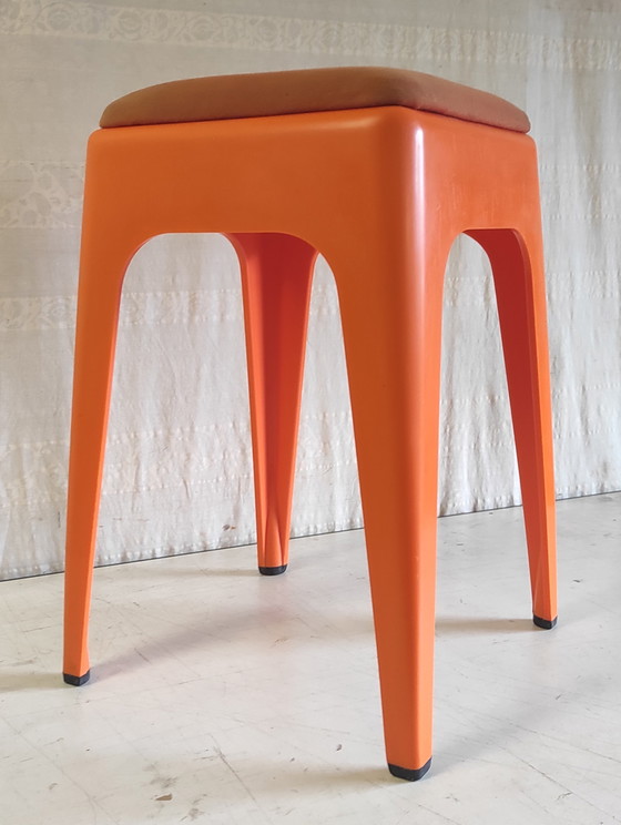 Image 1 of Vintage orange stool by Ami (France) - 1960s/70s
