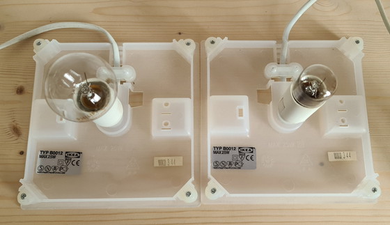 Image 1 of 2x IKEA Ice Cube Iviken table lamps