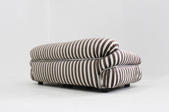 Divano Sesann di Gianfranco Frattini per Cassina anni '70, Divani 3 posti, Tessile, Metallo, Marrone, Vintage (foto 3 di 11)