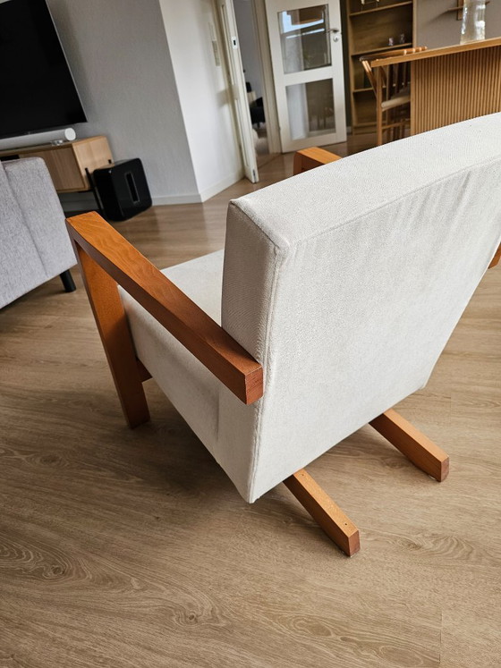 Dutch modernist low-profile armchairs, Wood, Beige (photo 10 of 11)
