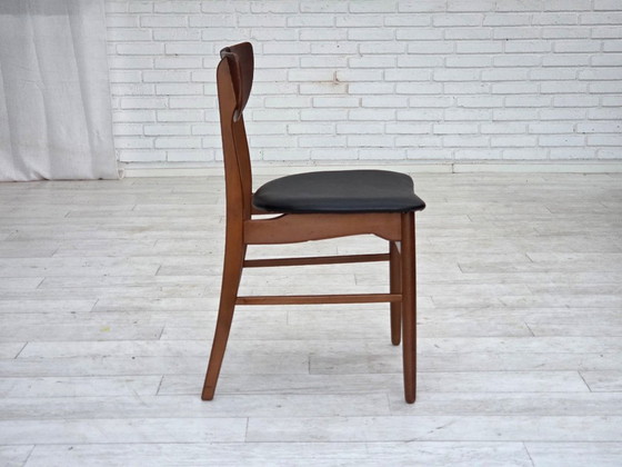 Image 1 of Set di 4 sedie da pranzo rivestite, design danese, anni '60.