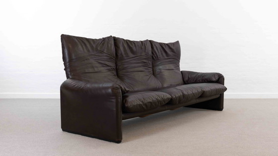 Image 1 of Cassina Maralunga 3-Sitzer-Sofa aus Leder von Vico Magistretti