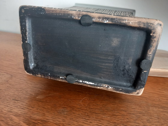 Image 1 of Large Modernist "Flasque" Vase – Vitreous Black Enamel – 26 cm – Architectural Design – 1970/80