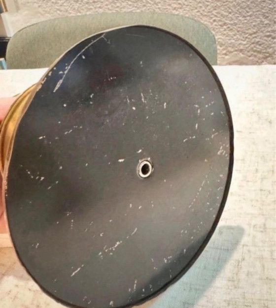 Image 1 of mid-century vintage crackled glass lamp