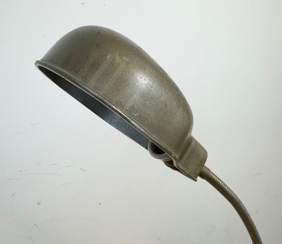 Image 1 of Lampada da tavolo vintage a collo di cigno grigia italiana di GCME, anni '50
