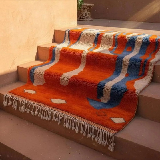 Tappeto tessuto a mano 200x300 cm, lana, multicolore, Marocco – Tappeti, Wool, Modern (photo 7 of 9)