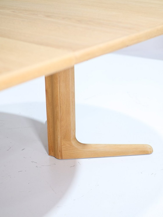 Image 1 of Extendable round dining table oak Skovby Danish vintage