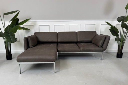 Brühl Roro Small Designer Leather Brown Sofa Sofa Bed Couch