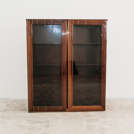 Image 1 of Showcase In Monumental Rosewood Zebrawood Lacquered Mid-Century Design 1970