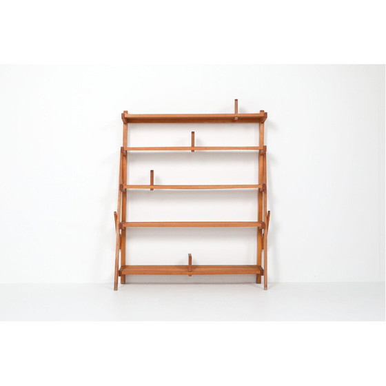 Image 1 of Vintage shelving system with adjustable book supports, Sweden 1960