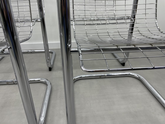 Image 1 of Set of 6 vintage wire steel chairs