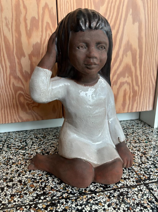 Perignem Kind 60's - 70's - Elisabeth Vandeweghe – beeldhouwkunst, Ceramic