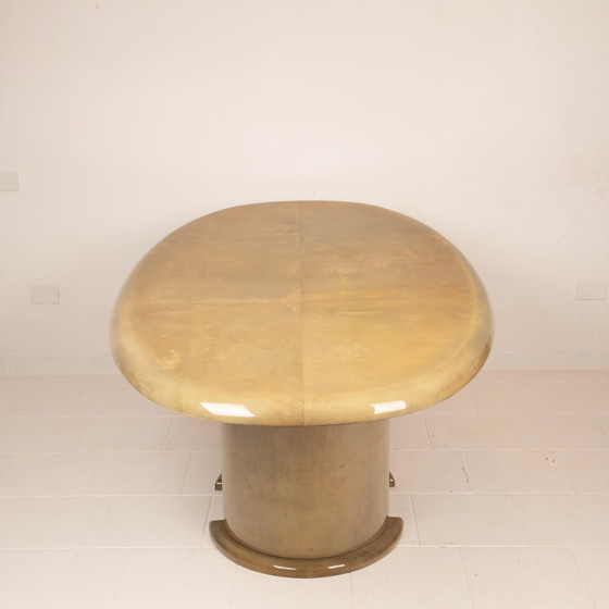 Angelo Mazzola parchment table produced by Ar.Vi Salpol, 1980 – Dining tables (photo 19 of 26)
