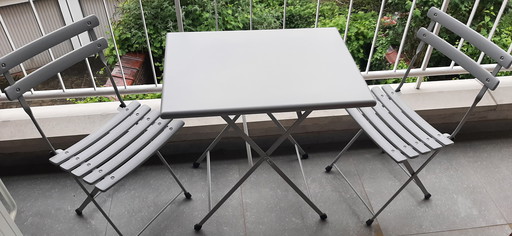 Conjunto de mesa plegable y 2 sillas plegables EMU