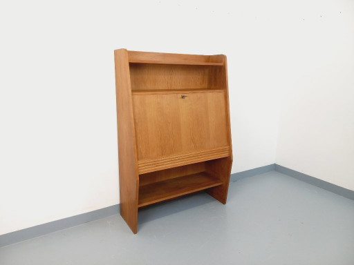 Sekretär/Bücherregal aus Eichenholz im Vintage-Stil der 1960er Jahre