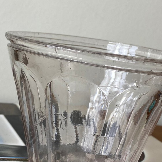 Image 1 of Antique conical-shaped glass jam jar with facets