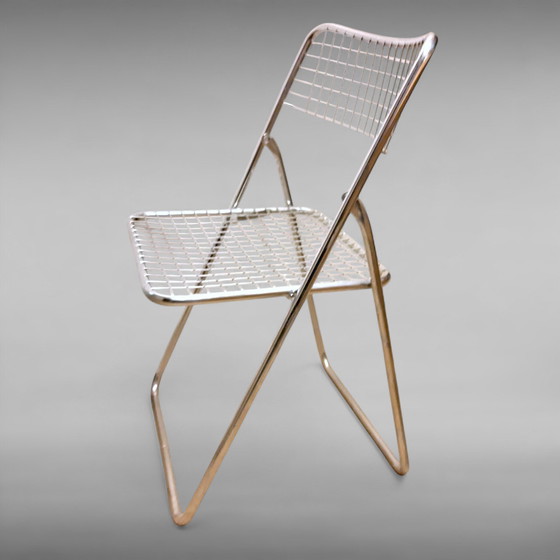 Image 1 of Ted Net Chrome Folding Chair Design Niels Gammelgaard For IKEA