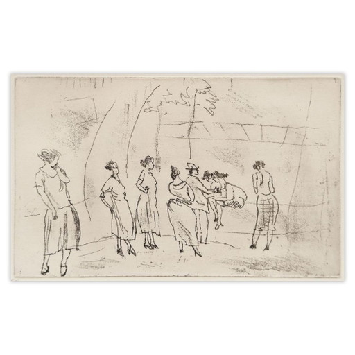 Jules Pascin Radierung Dans un Square 1980 – lithos zeefdrukken, Paper (photo 2 of 5)