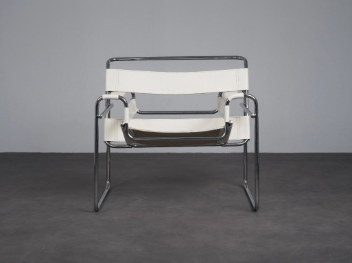 Leather Tubular Steel Lounge Chair in Bauhaus Style, Italy, 1990s – fauteuils, Metal (photo 2 of 9)