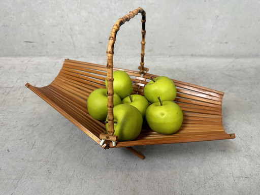 Vintage foldable fruit bowl - bamboo