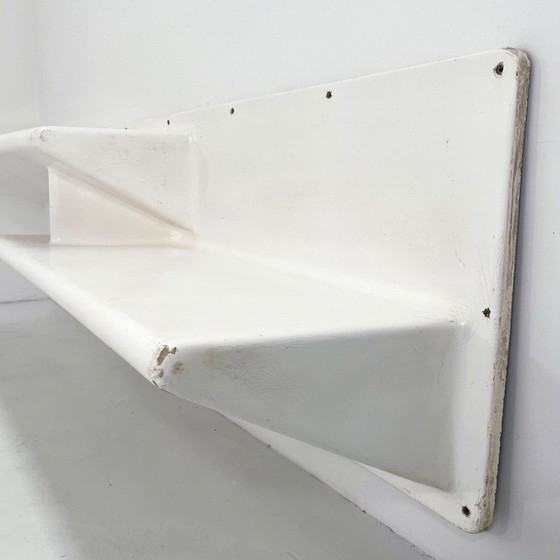 Image 1 of Grande parete attrezzata in fibra di vetro in stile spaziale con scrivania e panca o scaffali, anni '70