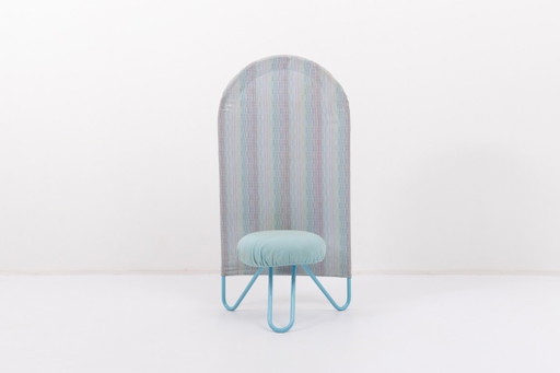 Silla de respaldo alto de diseño italiano, poco común, de Bonaldo, de la década de 1980.
