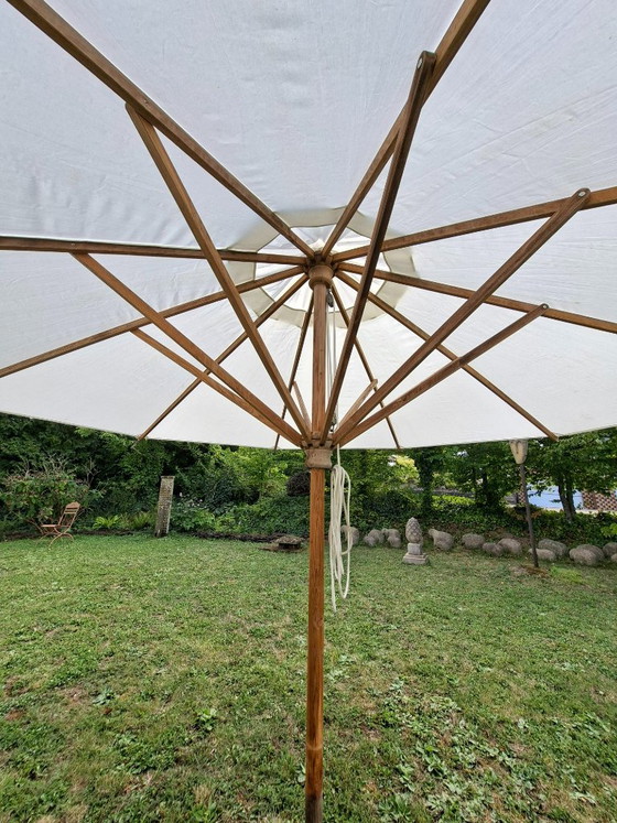 Ingo Maurer Veroneser Marktschirm Ø 400 cm–neuer Weishäupl-Stoff – Gartenbedarf, Wood (photo 4 of 10)
