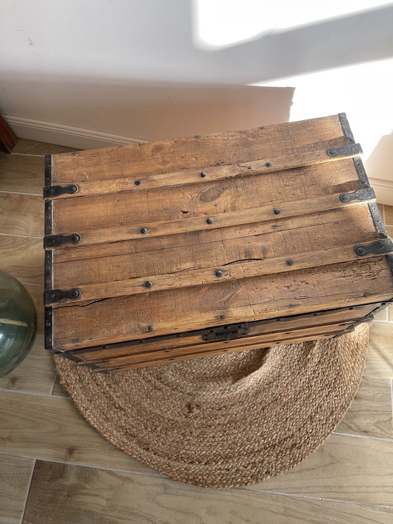 Image 1 of restored antique trunk