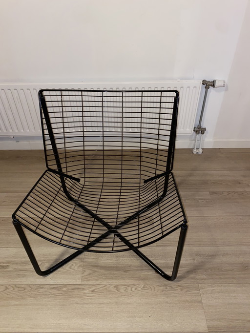 Jarpen Original Wire Chair, Black, 1980s, Ikea Design