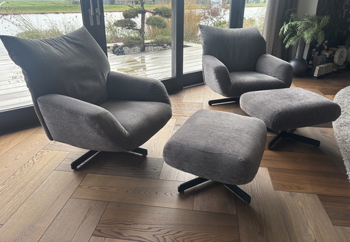 Edra Chiara Drehsessel + Hocker in Stoff Kat. S LP 9.380,-